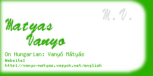 matyas vanyo business card