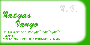 matyas vanyo business card